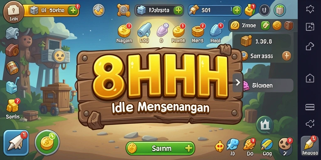 Screenshot gameplay <strong>8HHH</strong> menunjukkan aksi Idle yang menghibur.