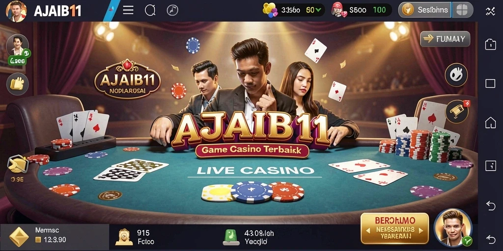 Tampilan menarik dari gameplay Live Casino AJAIB11 dengan dealer langsung.