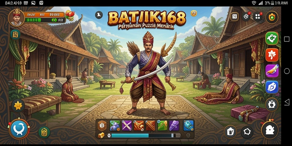 Tampilan gameplay BATIK168 dengan teka-teki batik yang menarik.