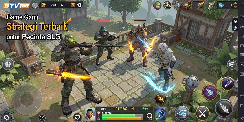 Tangkapan layar dari gameplay mendebarkan BTV168 yang menunjukkan strategi dan pertempuran.