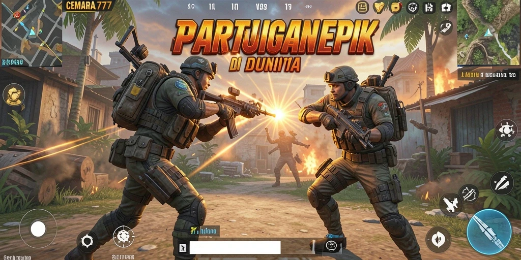 Screenshot gameplay CEMARA777 dengan aksi Battle Royale yang menegangkan