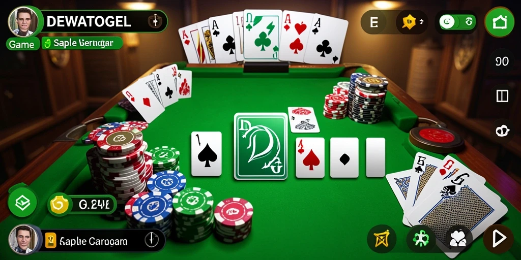 Tampilan gameplay seru dari DEWATOGEL dalam permainan Gaple.