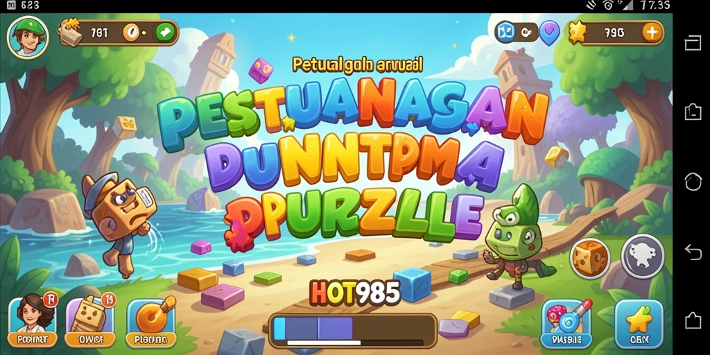 Tampilan gameplay HOT985 dengan berbagai teka-teki menarik.