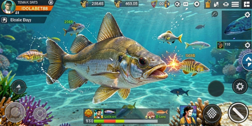 Gameplay seru menembak ikan dengan efek visual menakjubkan.