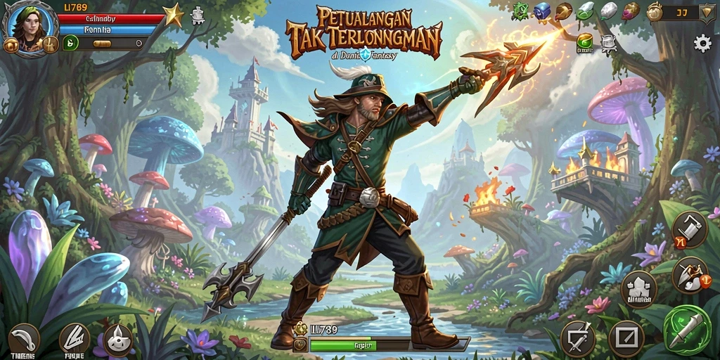 Tangkapan layar gameplay menampilkan aksi mendebarkan dalam dunia petualangan.