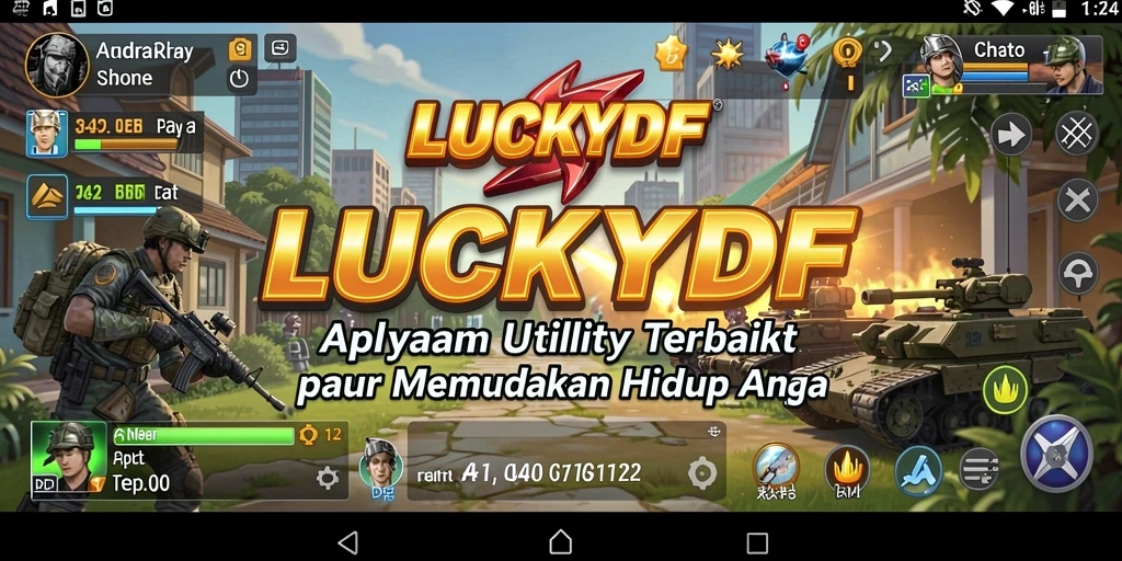 Tampilan antarmuka aplikasi LUCKYDF yang sederhana dan efektif.