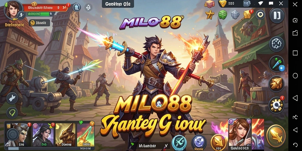 Tampilan gameplay epik di MILO88 dengan pertempuran menarik.