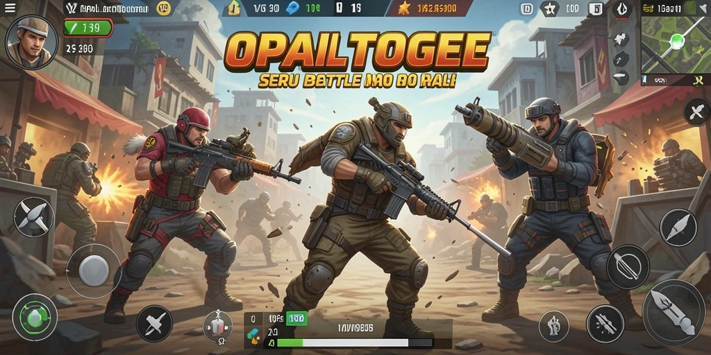 Tampilan gameplay OPALTOGEL dalam pertempuran Battle Royale yang mendebarkan.