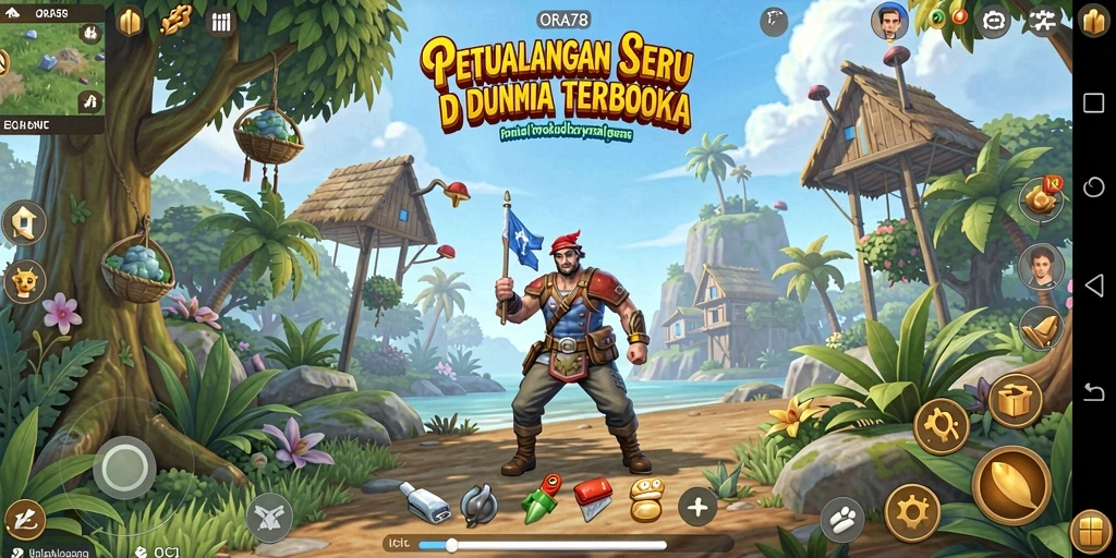 Tampilan gameplay ORA78 yang menakjubkan di dunia terbuka.