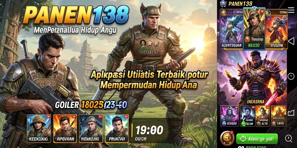 Tampilan utama aplikasi PANEN138 dengan fitur utilitas yang menarik.