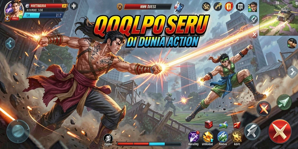 Tampilan gameplay QQRP yang penuh aksi dan petualangan.