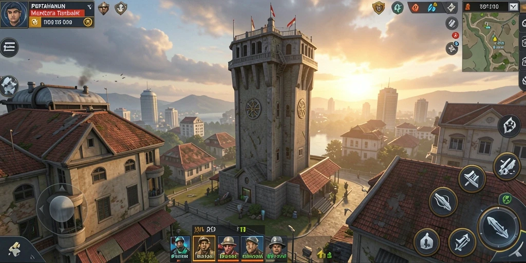 Screenshot RPOK menampilkan aksi pertahanan menara yang intens.