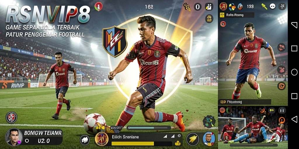 Screenshot tampilan gameplay saat pertandingan sepak bola.