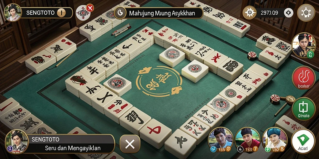 Screenshot gameplay SENGTOTO menampilkan keseruan permainan Mahjong.